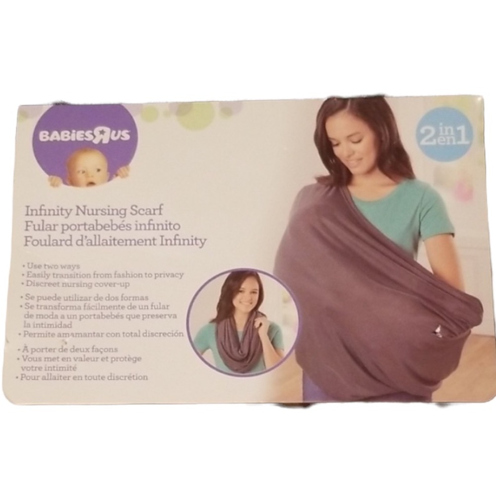 BABIES R US infinity nursing scarf 2 in 1 grey nursing essential for coverage